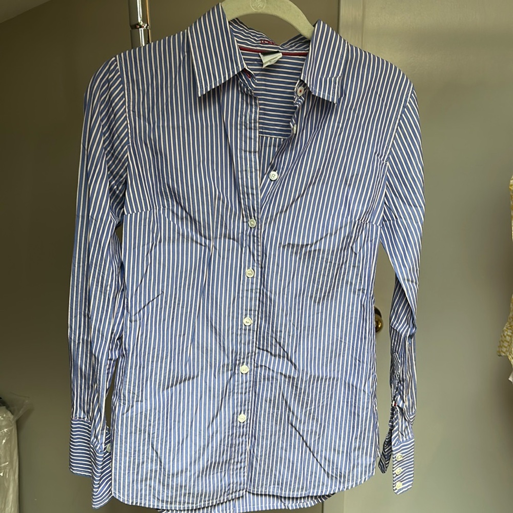 J. Crew size XS striped button down - blue/white/red stripes